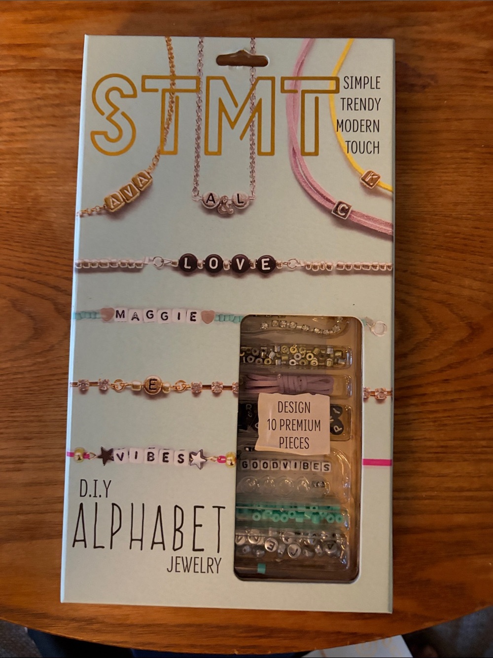 STMT DIY Alphabet Jewelry Kit - Pastel Pink & Mint Letter Beads